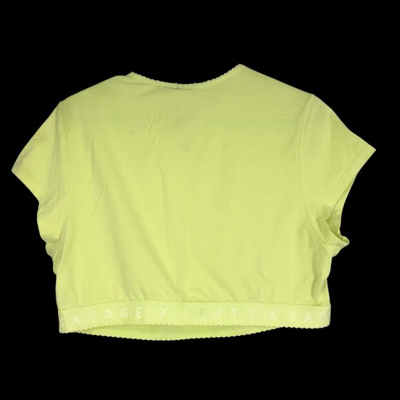 Savage x Fenty Cropped Athletic Top, Neon Green, Rihannas Athletic Wear, Plus 2X - Picture 2 of 9